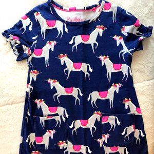 Mini Boden unicorn tunic dress, size 6-7
